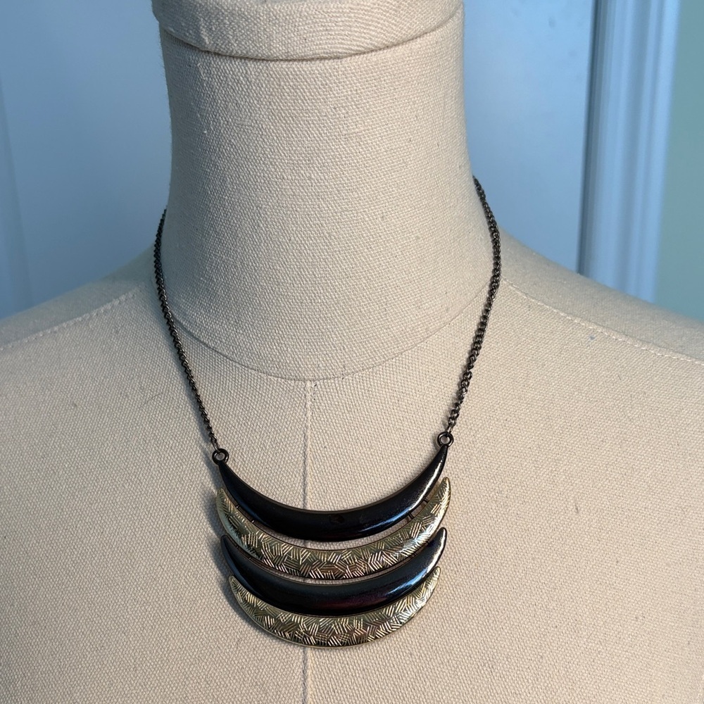 Black and Gold Statement Necklace